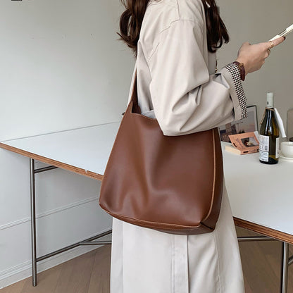 Women's Shoulder Bag Solid Fashion Handbag Crossbody Bag Women's Minimalist PU Leather Bag