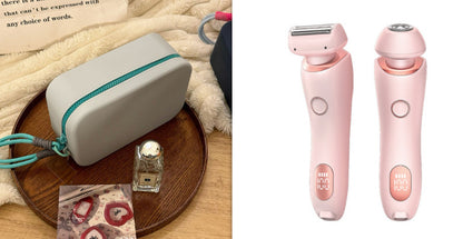 2 in 1 Epilierer zur Haarentfernung, wiederaufladbarer USB-Trimmer, Rasierer für Frauen, Körperrasierer, Gesicht, Beine, Achselhöhlen, Bikinizone, Hand, Schamhaarrasierer, Haarentferner