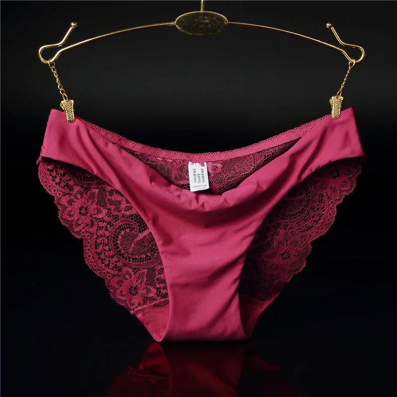 14 Colors Women's Invisible Underwear Spandex Crotch intimate women sexy lace Black floral panties seamless panty