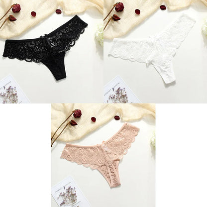 3pcs Sexy Underwear Woman Thongs Panties Lace G-String T-back Female Underwear Sexy Lace Thongs Underpants Panties For Woman