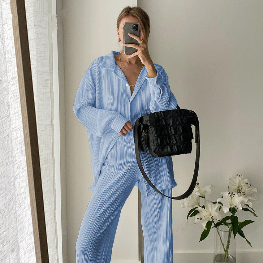 Women's Fashionable Simple Wide-leg Pants Suit