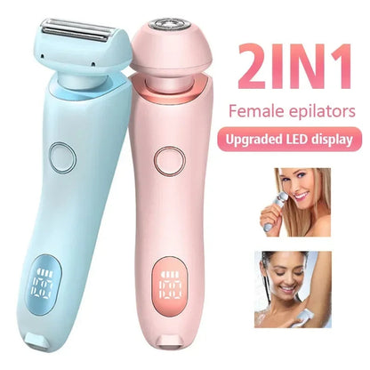 2 in 1 Epilierer zur Haarentfernung, wiederaufladbarer USB-Trimmer, Rasierer für Frauen, Körperrasierer, Gesicht, Beine, Achselhöhlen, Bikinizone, Hand, Schamhaarrasierer, Haarentferner