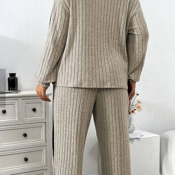 Lässiger Anzug Damenpullover Weite Hose Zweiteiliges Set